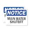 Signmission Main Water Shutoff, 14 in W x Rectangle, Vinyl Decal OS-2PACK-NS-D-1014-L-14100 - alternate 1